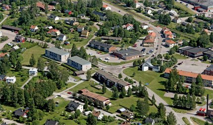 Flygfoto över Åmotfors